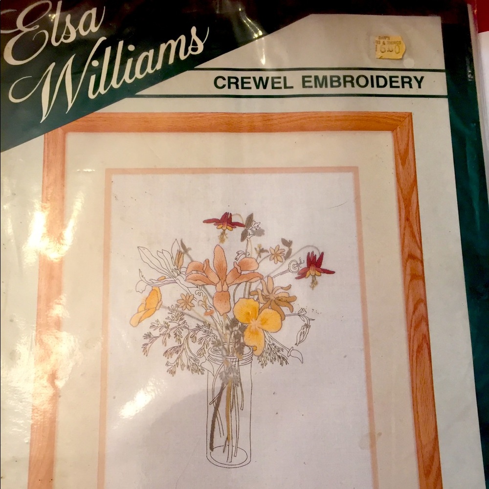 Elsa Williams “Poppies in a Jar” Crewel Embroidery